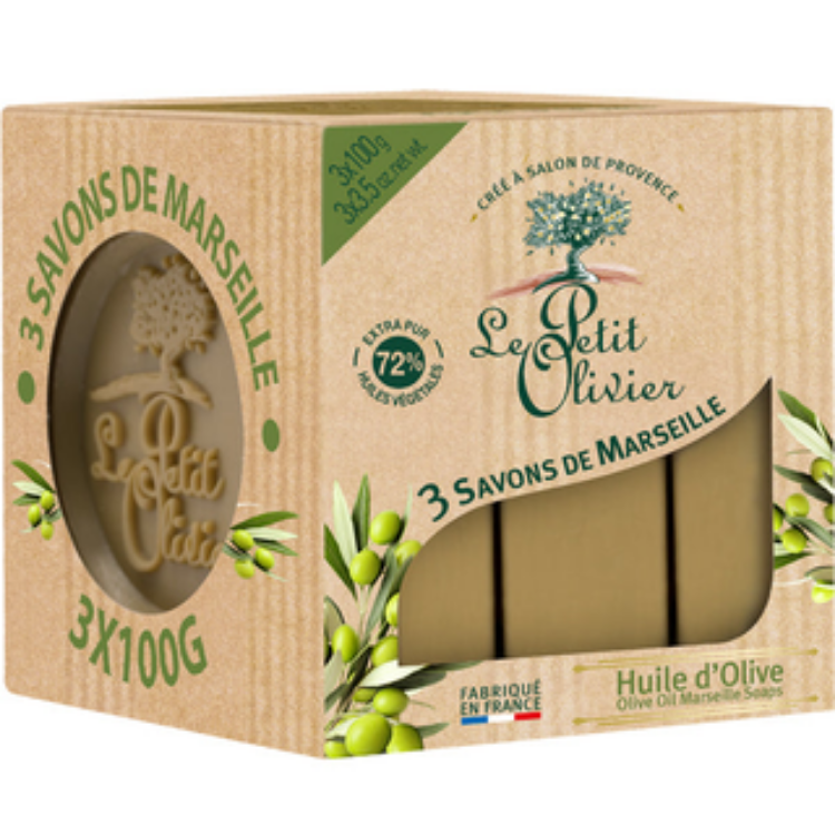 Picture of Le Petit Olivier - Olive Oil Marseille soaps 3 x 100g 馬賽皂  (橄欖)