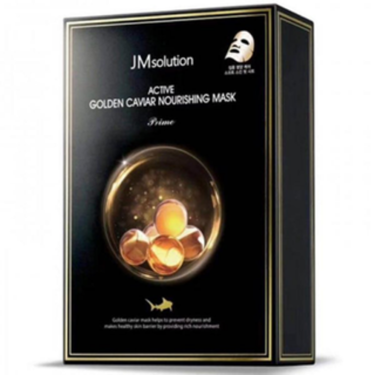 Picture of A054  JM SOLUTION ACTIVE GOLDEN CAVIAR NOURISHING MASK 黃金魚子醬緊滋養面膜10片